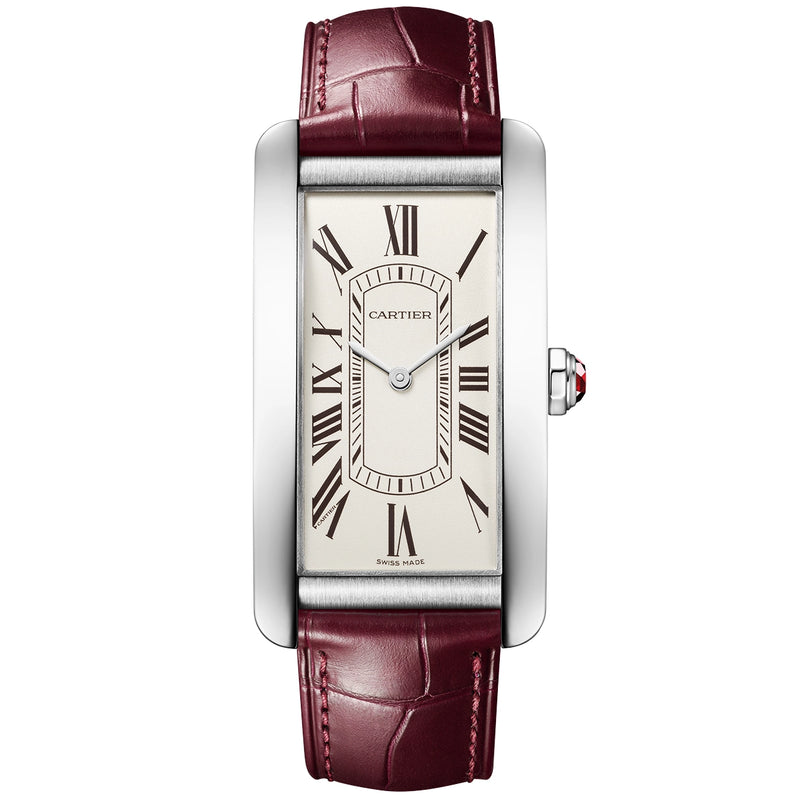 Cartier Tank Américaine Large Platinum Mens Automatic Strap Watch - Berry's Jewellers
