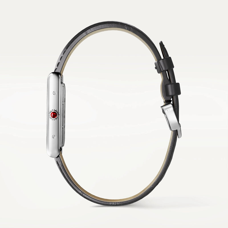 Cartier Tank Louis Cartier Large Platinum Sunray Grey Dial Strap Watch - Berry's Jewellers