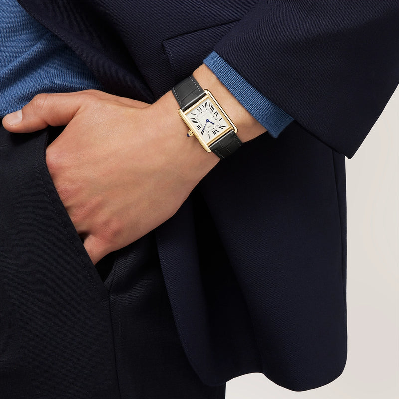 Cartier Tank Louis Cartier 18ct Yellow Gold Silver Dial Automatic Watch - Berry's Jewellers