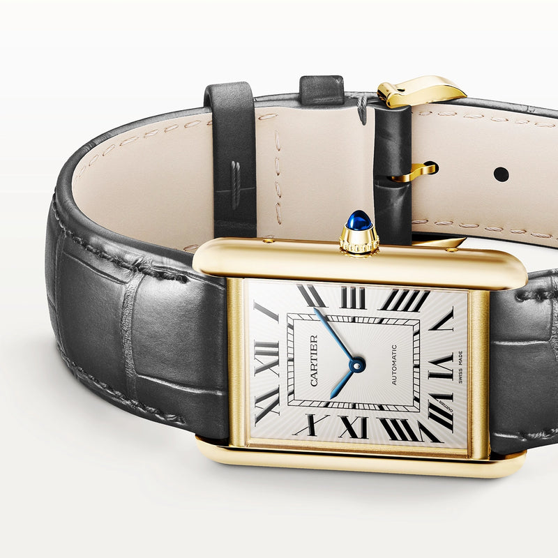 Cartier Tank Louis Cartier 18ct Yellow Gold Silver Dial Automatic Watch - Berry's Jewellers