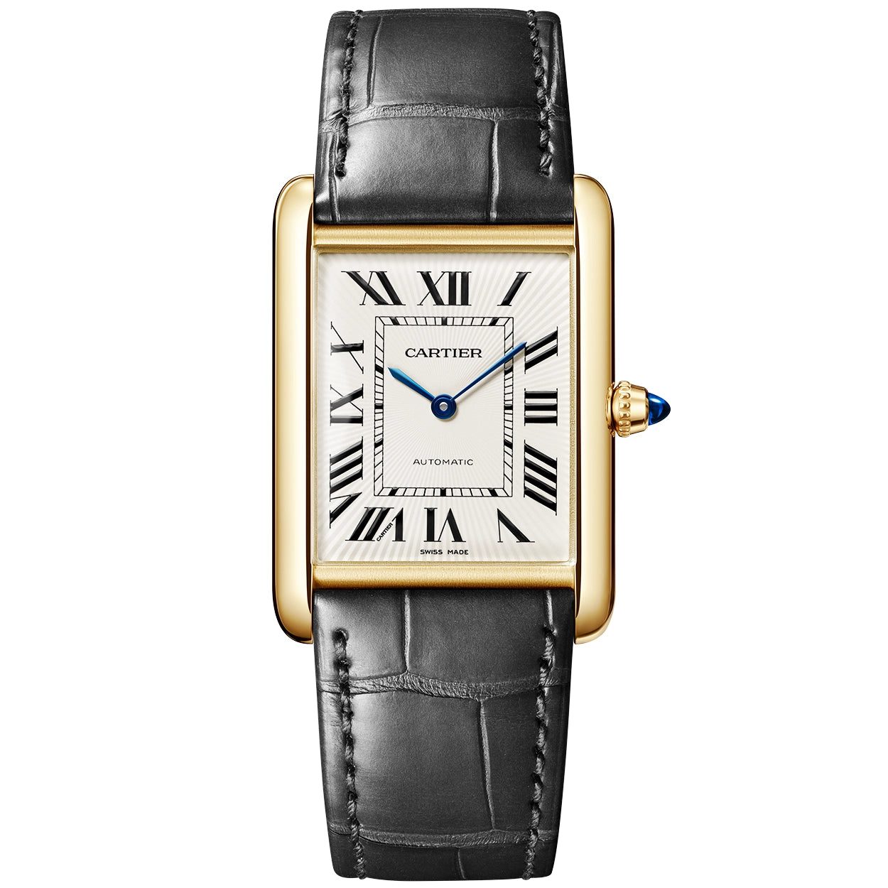 Cartier Tank Louis Cartier 18ct Yellow Gold Silver Dial Automatic Watch - Berry's Jewellers