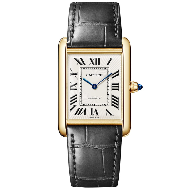 Cartier Tank Louis Cartier 18ct Yellow Gold Silver Dial Automatic Watch - Berry's Jewellers