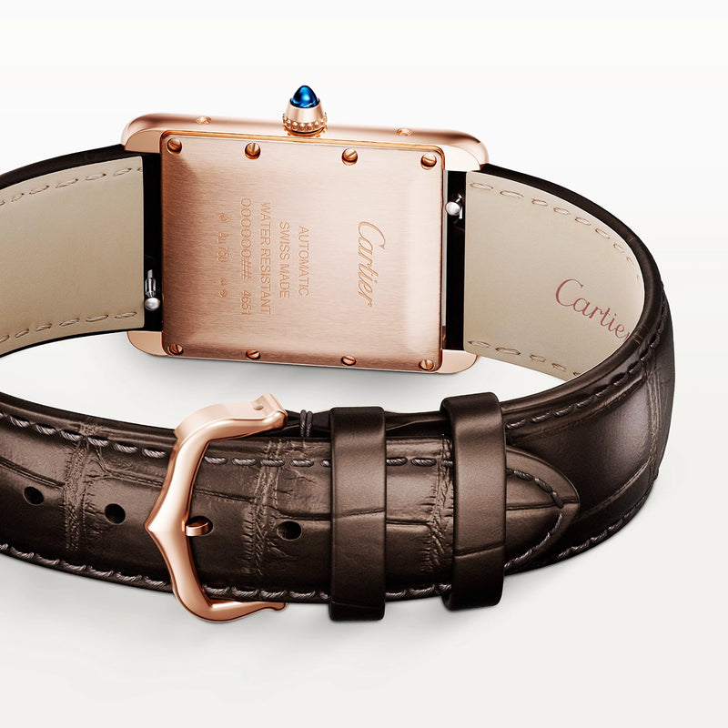 Cartier Tank Louis Cartier 18ct Rose Gold Silver Dial Automatic Watch - Berry's Jewellers