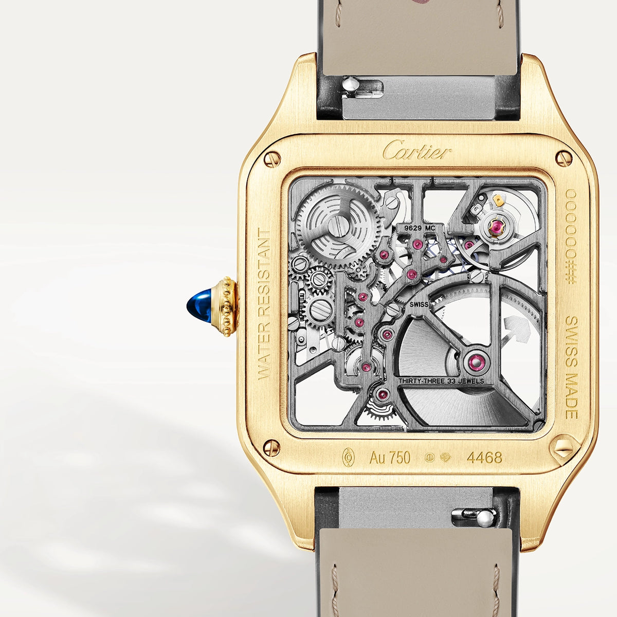 Cartier Santos-Dumont Large 18ct Yellow Gold Skeleton Dial Automatic Watch - Berry's Jewellers