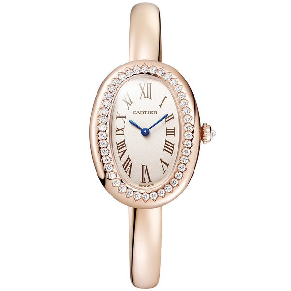 Cartier Baignoire Small Size 16 18ct Rose Gold Ladies Diamond Set Watch - Berry's Jewellers