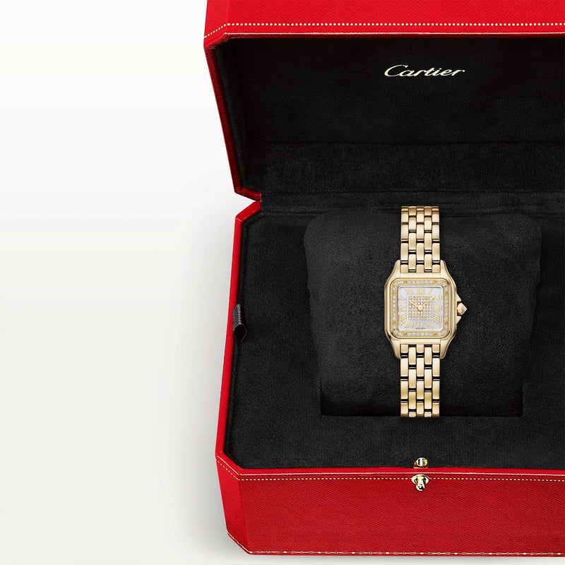 Panthère de Cartier Small Diamond Dial 18ct Yellow Gold Watch