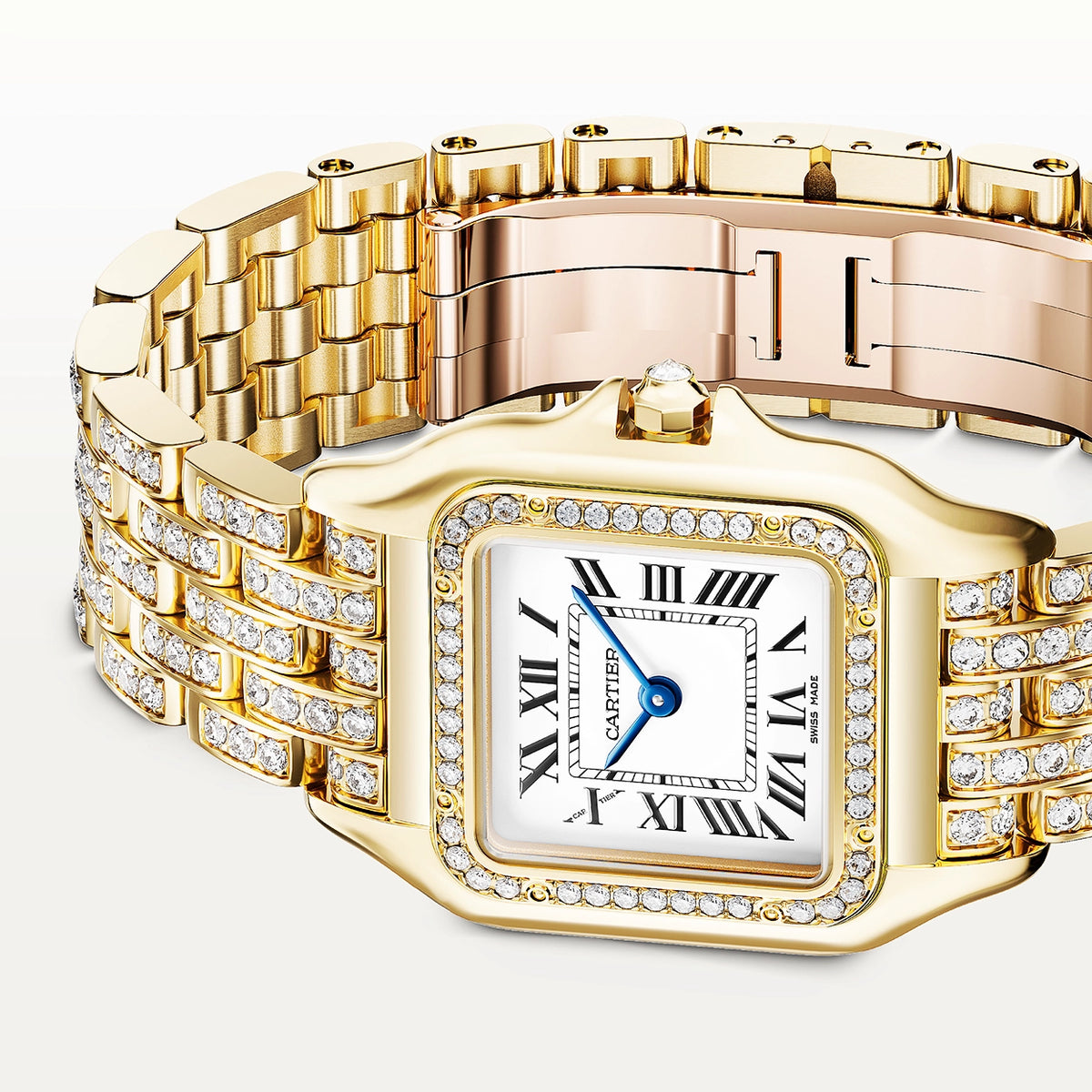 Cartier Panthère de Cartier Medium 18ct Yellow Gold Full Diamond Set Watch - Berry's Jewellers
