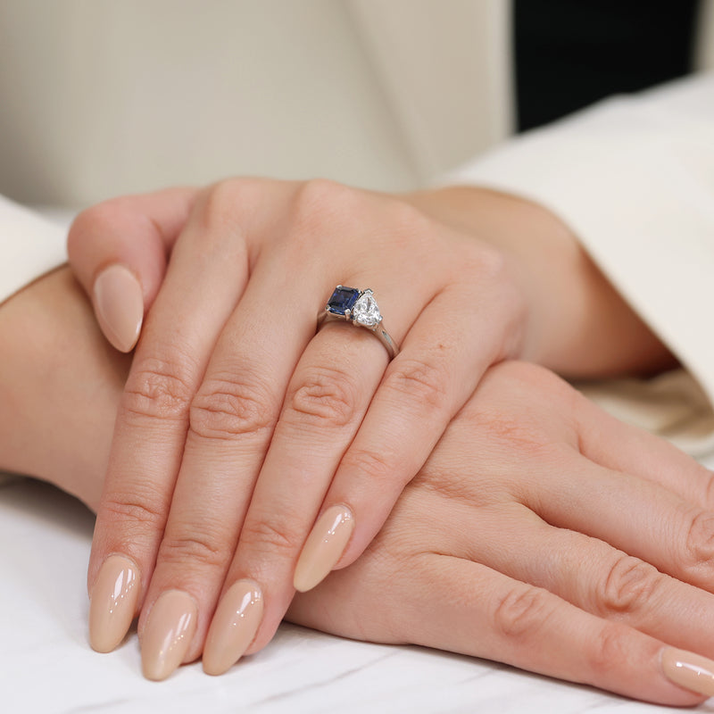 Berry's Platinum Toi Et Moi Sapphire And Pear Cut Diamond Two Stone Ring - Berry's Jewellers