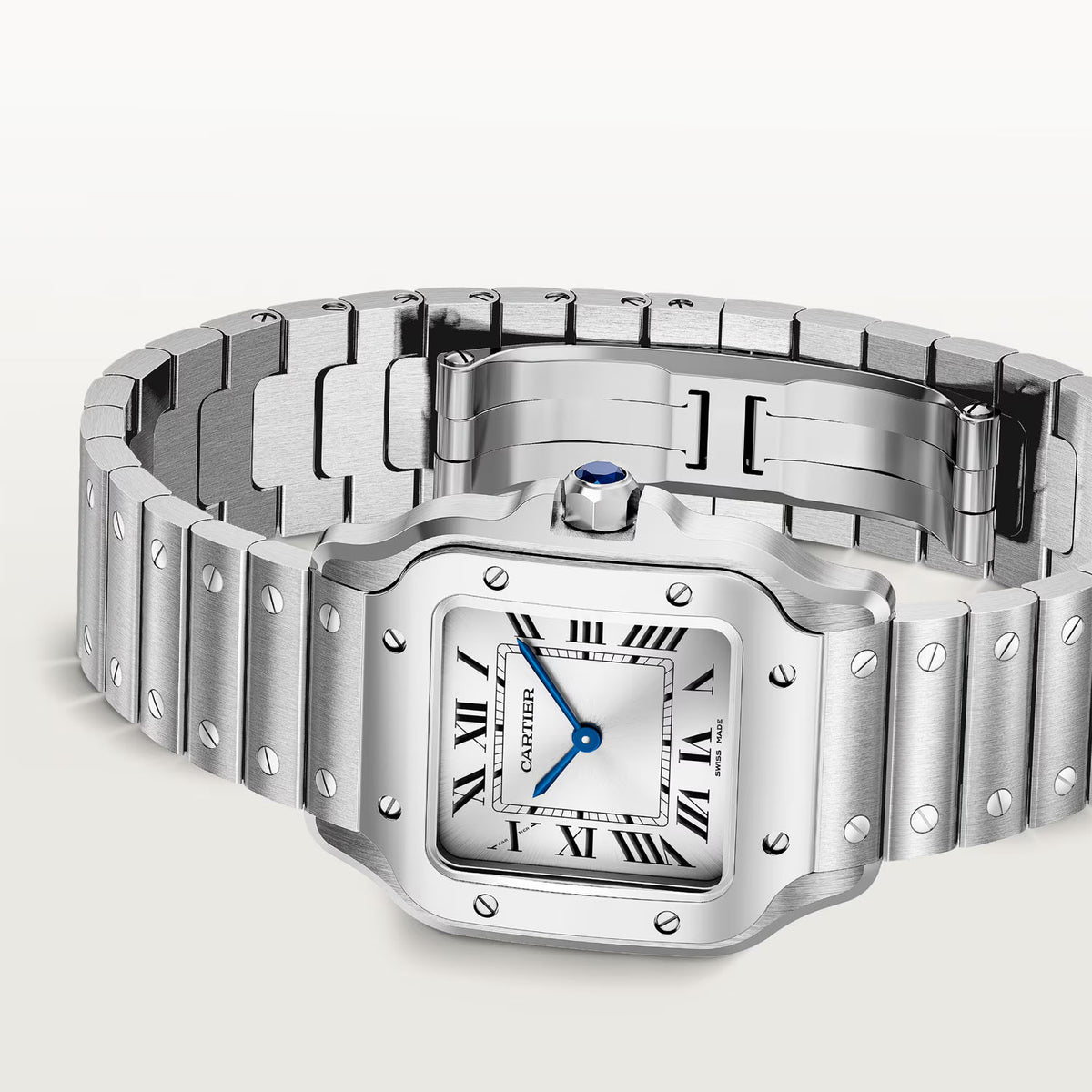 Cartier Santos de Cartier Small Steel Ladies Bracelet/Strap Watch - Berry's Jewellers