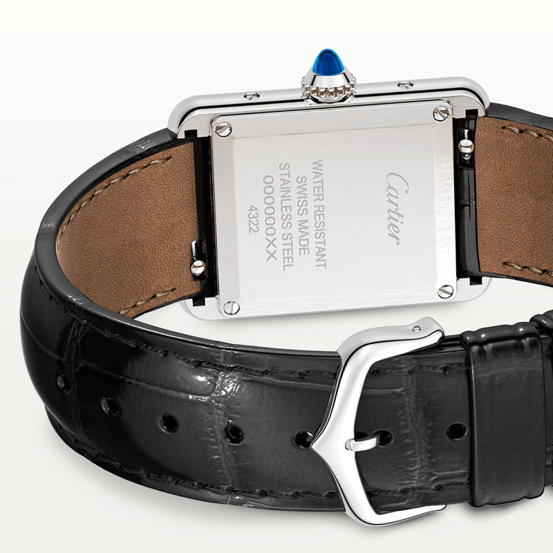 Tank Must Small Matte-Black Dial Ladies Strap Watch