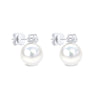 18ct White Gold AAA Akoya Pearl and Diamond Stud Earrings