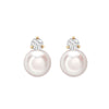 18ct Yellow Gold AAA Akoya Pearl and Diamond Stud Earrings
