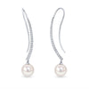 18ct White Gold AAA Akoya Pearl and Diamond Hook Earrings