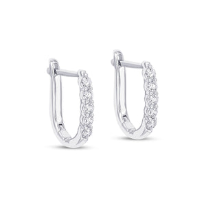 18ct White Gold AAA Akoya Pearl and Diamond Hoop Earrings, view 3