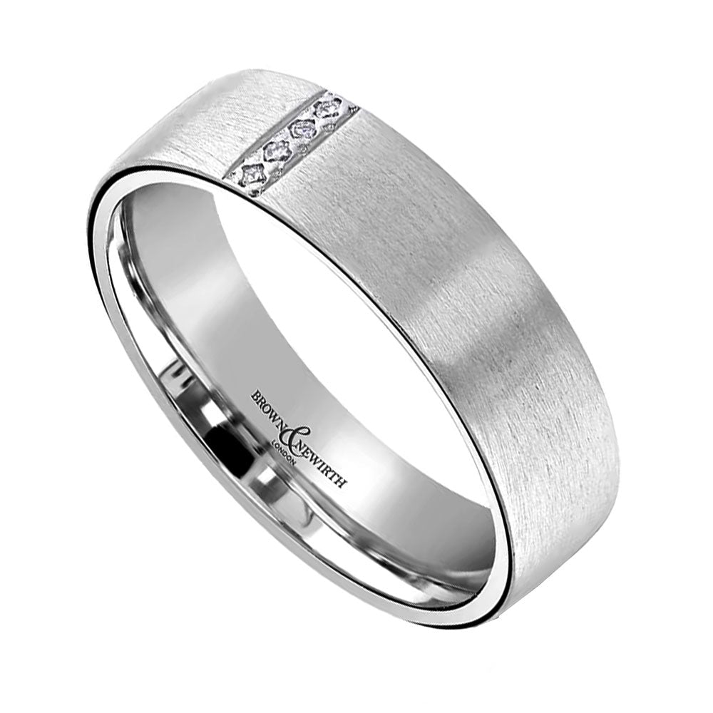 Brown & Newirth 18ct White Gold Diamond Wedding Ring