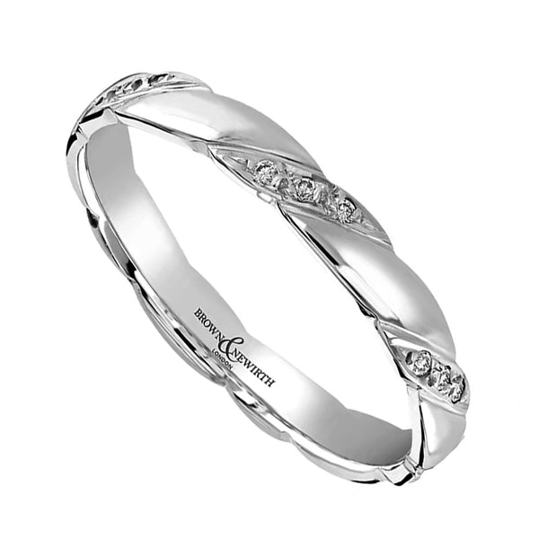 Brown & Newirth Platinum Diamond Band with a Twist