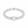AAA Akoya Pearl, South Sea Pearl and Diamond Bracelet with 18ct White Gold Ball Clasp