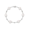 18ct White Gold AAA Akoya Pearl and Diamond Chain Bracelet