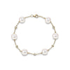 18ct Yellow Gold AAA Akoya Pearl and Diamond Chain Bracelet