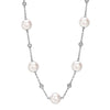 18ct White Gold AAA Akoya Pearl Chain with Diamonds