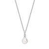 18ct White Gold AA+ Akoya Pearl and Graduated Diamond Necklace