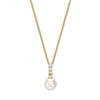 18ct Yellow Gold AA+ Akoya Pearl and Graduated Diamond Necklace