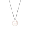 18ct White Gold 6.5-7mm AA+ Akoya Pearl and Diamond Pendant