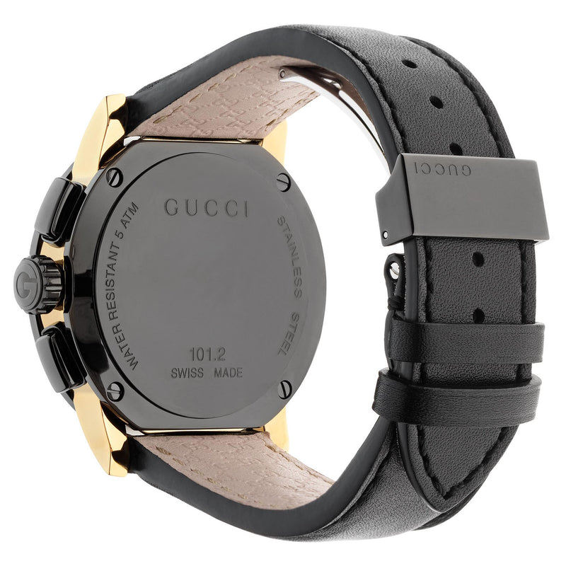 Gucci G-Chrono Quartz 44mm Black PVD Case Black Dial Strap Watch - Berry's Jewellers