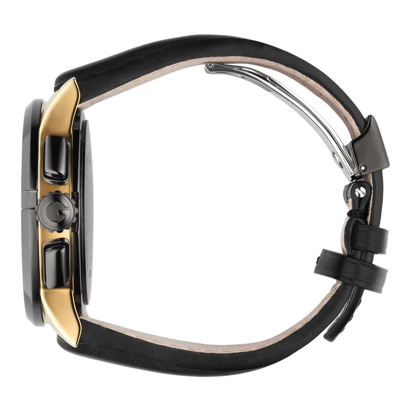 Gucci G-Chrono Quartz 44mm Black PVD Case Black Dial Strap Watch - Berry's Jewellers