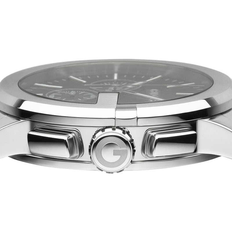 Gucci G-Chrono Quartz 44mm Stainless Steel Black Dial Bracelet Watch - Berry's Jewellers