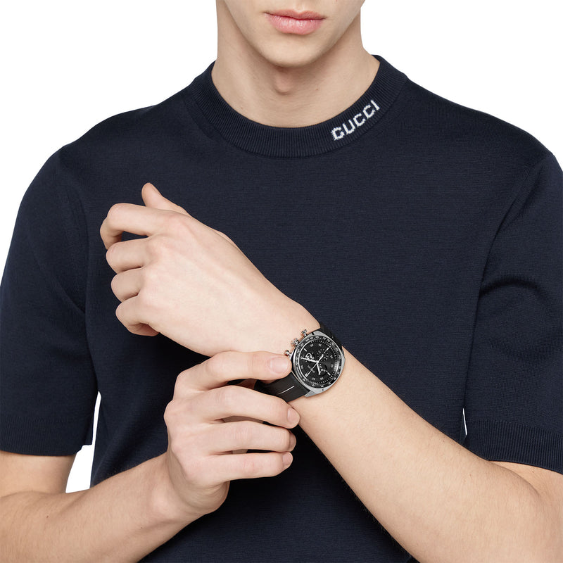 Gucci Gucci Interlocking 41mm Black Dial Men's PVD Rubber Strap Watch - Berry's Jewellers