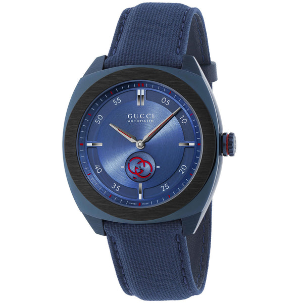 Gucci Gucci Interlocking 41mm Blue Dial Men's PVD Rubber Strap Watch - Berry's Jewellers