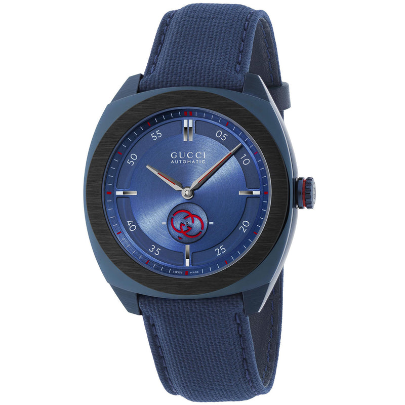 Gucci Gucci Interlocking 41mm Blue Dial Men's PVD Rubber Strap Watch - Berry's Jewellers