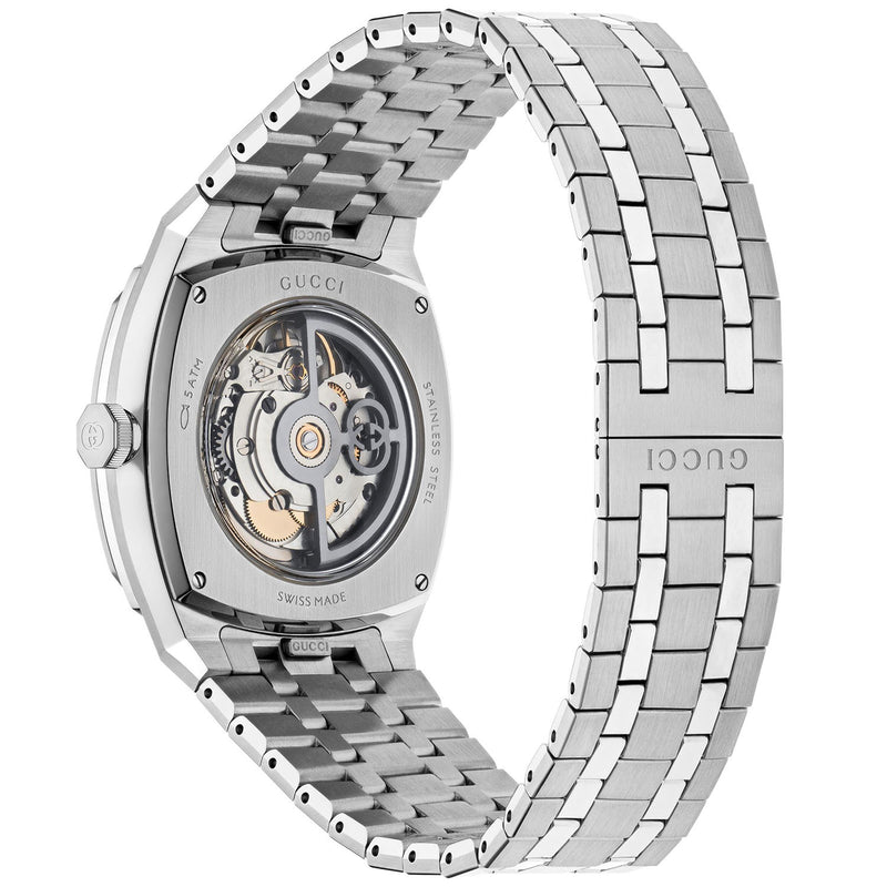 Gucci GUCCI 25H 40mm Black Dial Automatic Stainless Steel Bracelet Watch - Berry's Jewellers