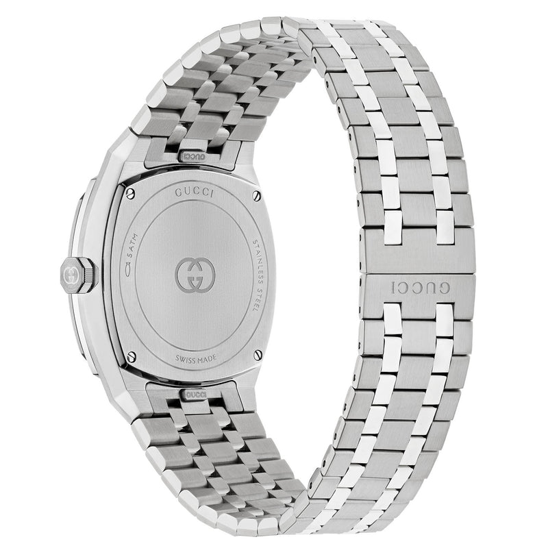 GUCCI 25H 36mm Black Dial Watch With Stainless Steel Bracelet