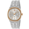 Gucci GUCCI 25H 30mm Silver Dial Watch With  Stainless Steel And Rose Gold Plated Bracelet - Berry's Jewellers