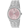 Gucci GUCCI 25H 30mm Pink Dial Watch With Stainless Steel Bracelet - Berry's Jewellers
