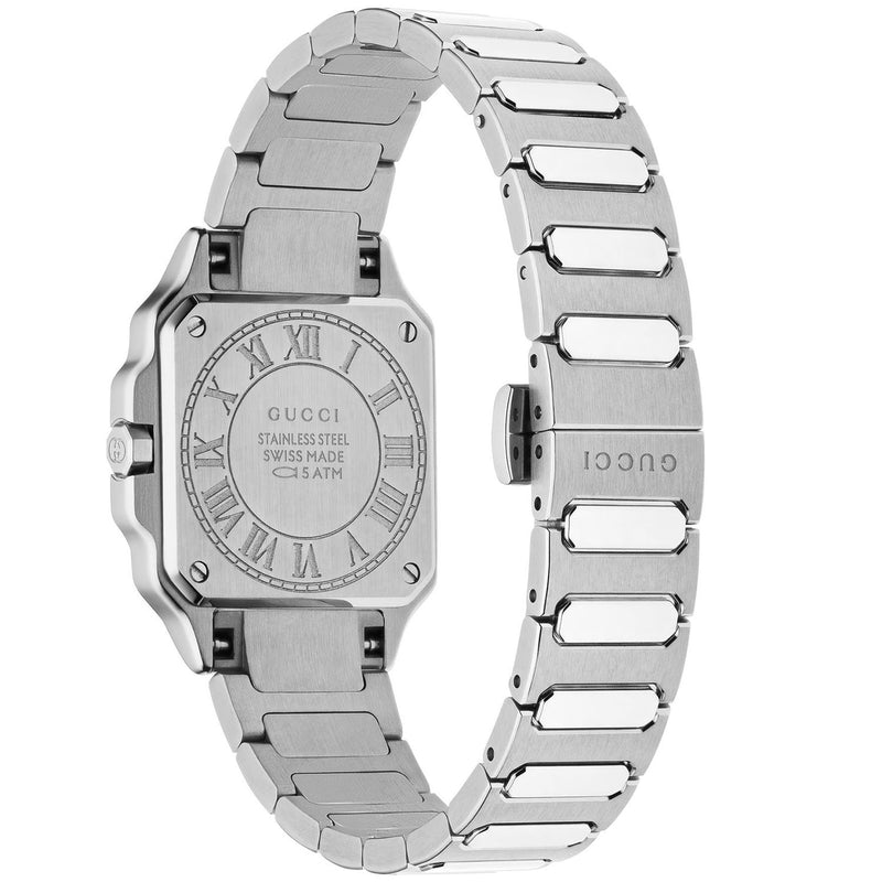 Gucci G-Flat Quartz Stainless Steel Burgundy Diamond Dial Bracelet Watch - Berry's Jewellers