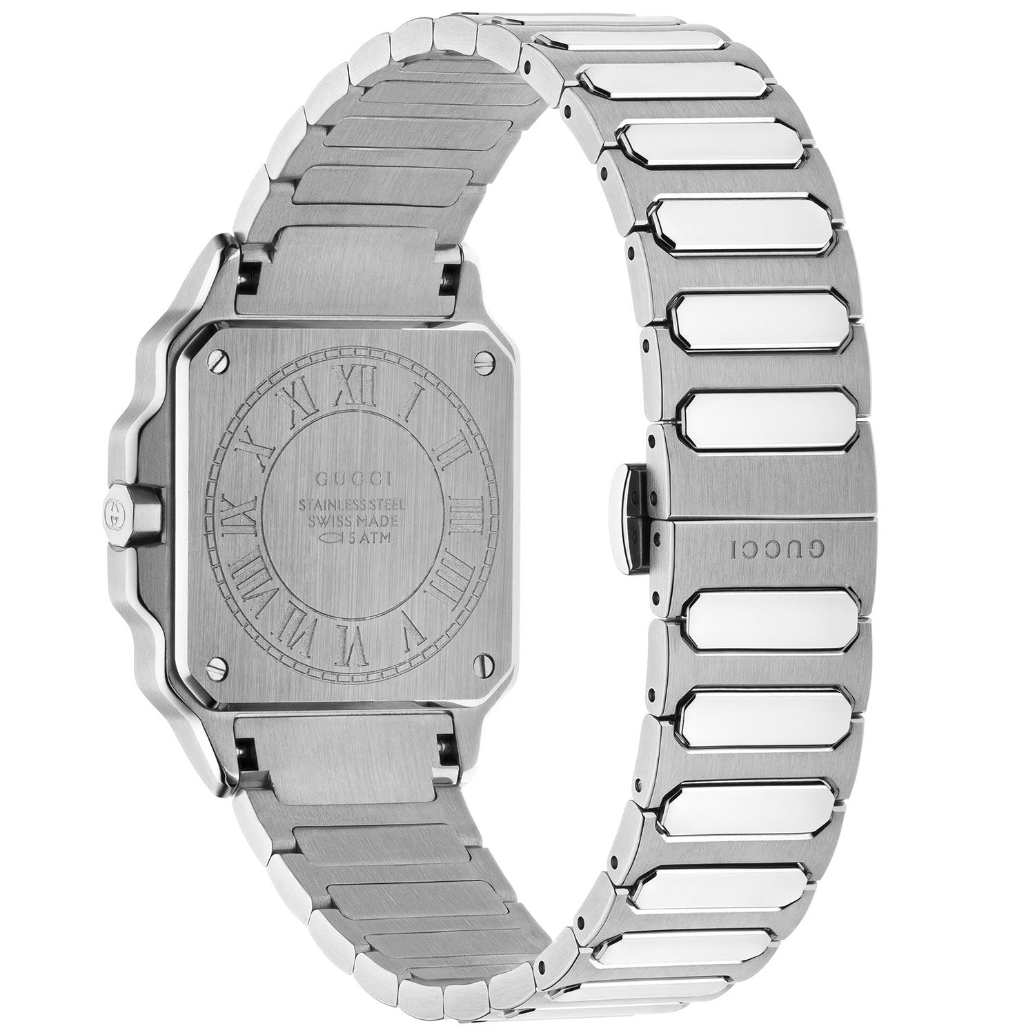 Gucci G-Flat Quartz Stainless Steel Burgundy Dial Bracelet Watch - Berry's Jewellers