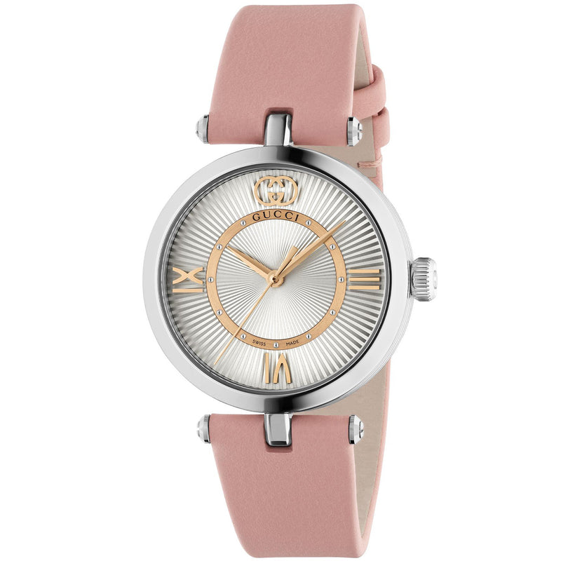 Model 2000 Quartz 30mm Stainless Steel Silver Dial Pink leather Strap Watch