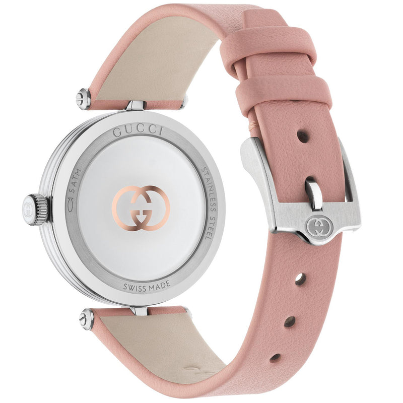 Model 2000 Quartz 30mm Stainless Steel Silver Dial Pink leather Strap Watch