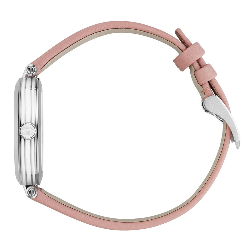 Model 2000 Quartz 30mm Stainless Steel Silver Dial Pink leather Strap Watch