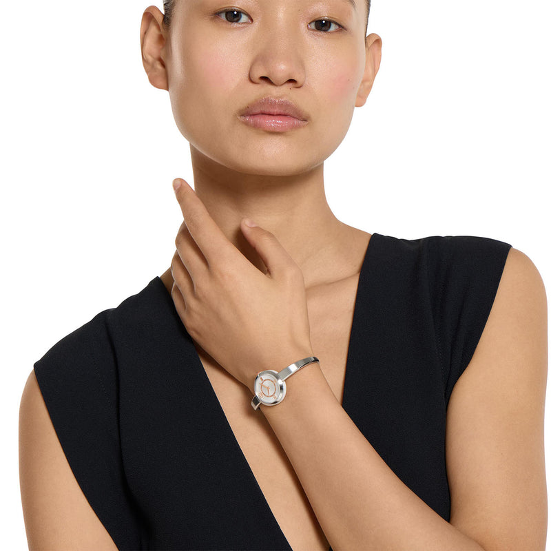 Model 2000 Quartz Stainless Steel Silver Dial Size 15 Bangle Watch