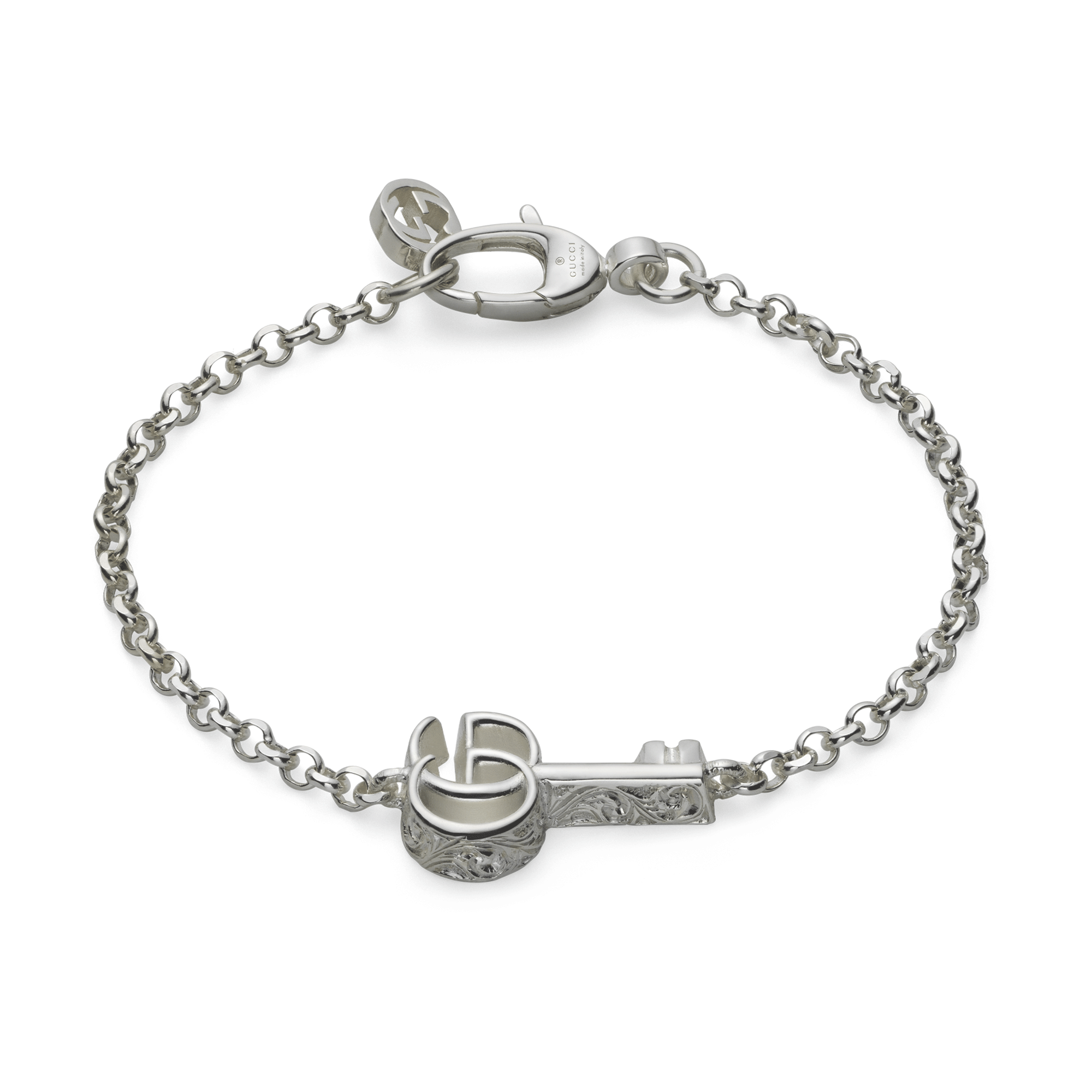 GG Marmont Sterling Silver Polished Key Bracelet