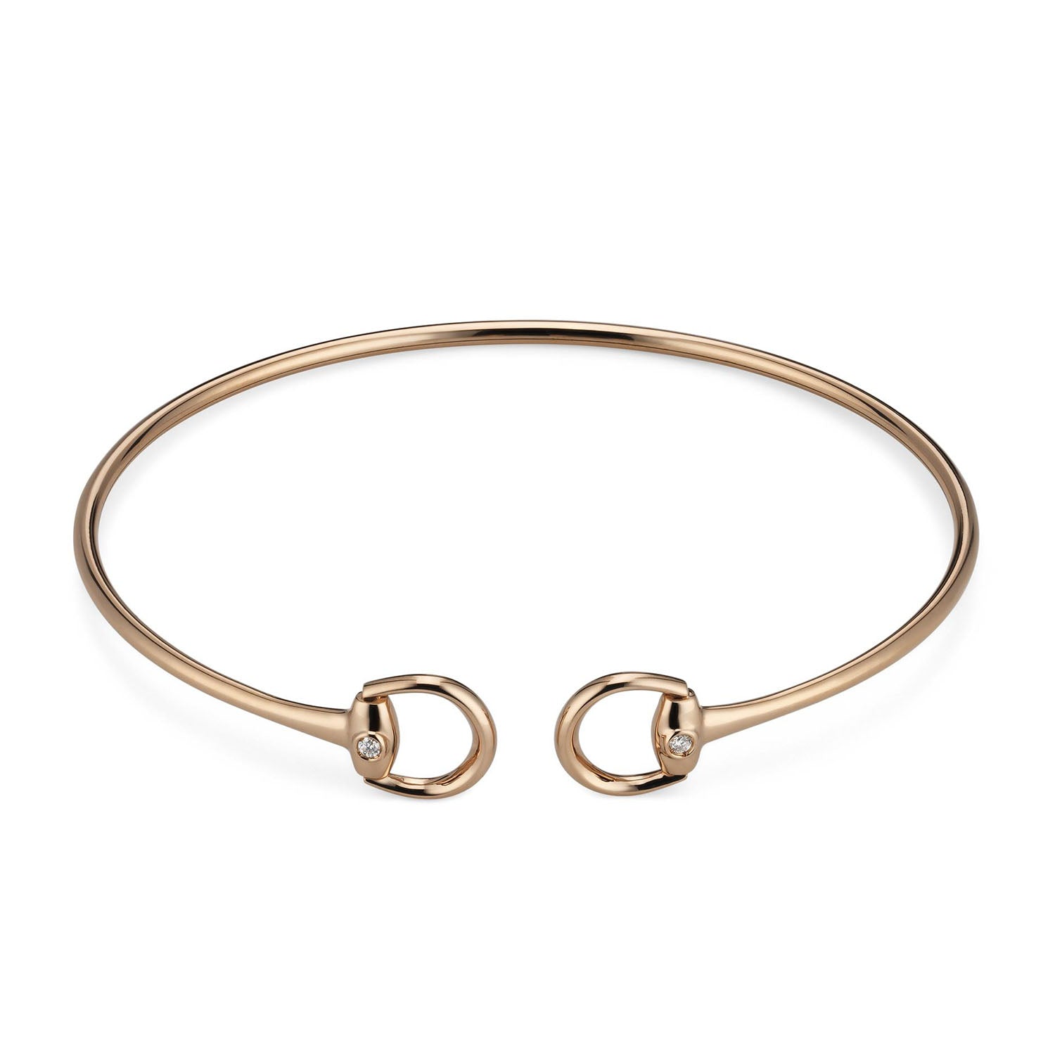 Gucci Gucci Horsebit 18ct Rose Gold Diamond Cuff Bangle - Berry's Jewellers