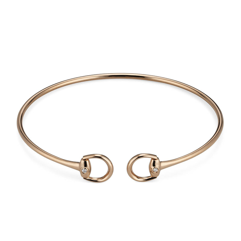 Gucci Gucci Horsebit 18ct Rose Gold Diamond Cuff Bangle - Berry's Jewellers