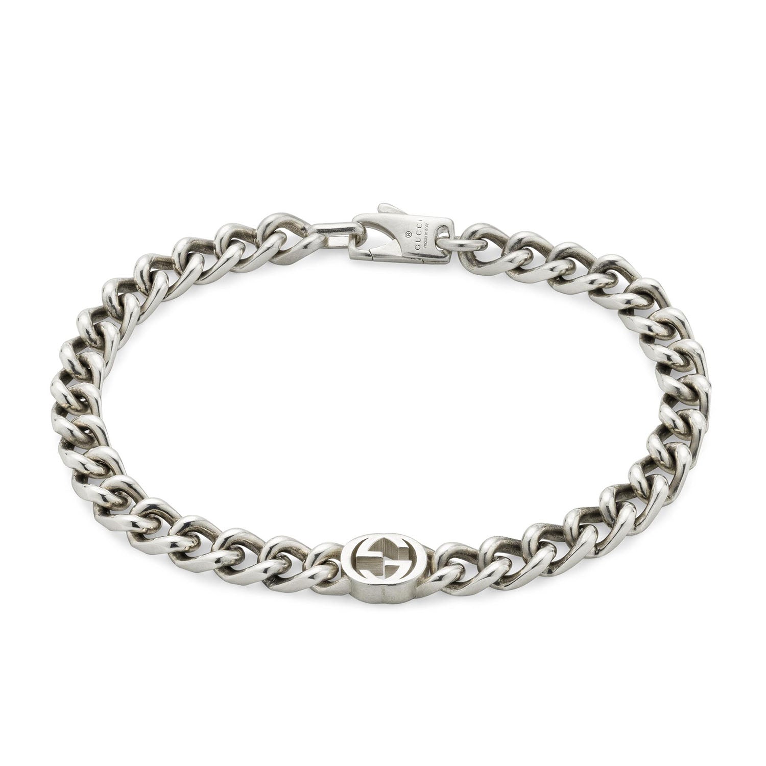 Gucci Interlocking Sterling Silver Curb Chain Bracelet - Berry's Jewellers