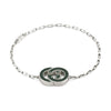 Gucci Interlocking Sterling Silver Green Enamel Logo Bracelet - Berry's Jewellers