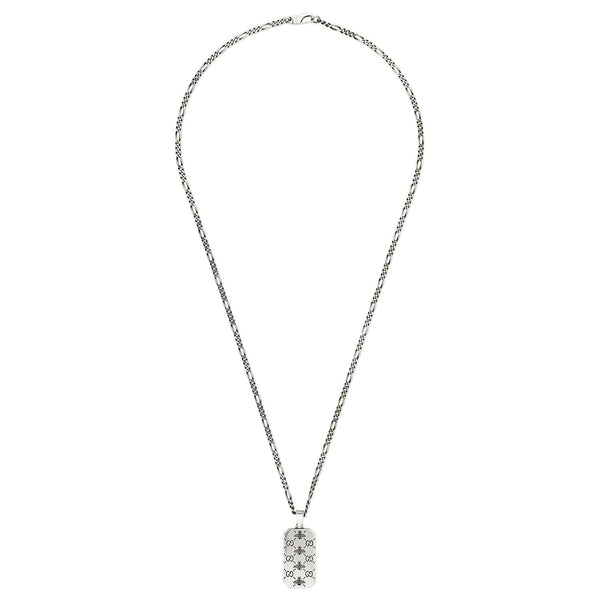 Gucci Gucci Signature Sterling Silver GG And Bee Dog Tag Necklace - Berry's Jewellers