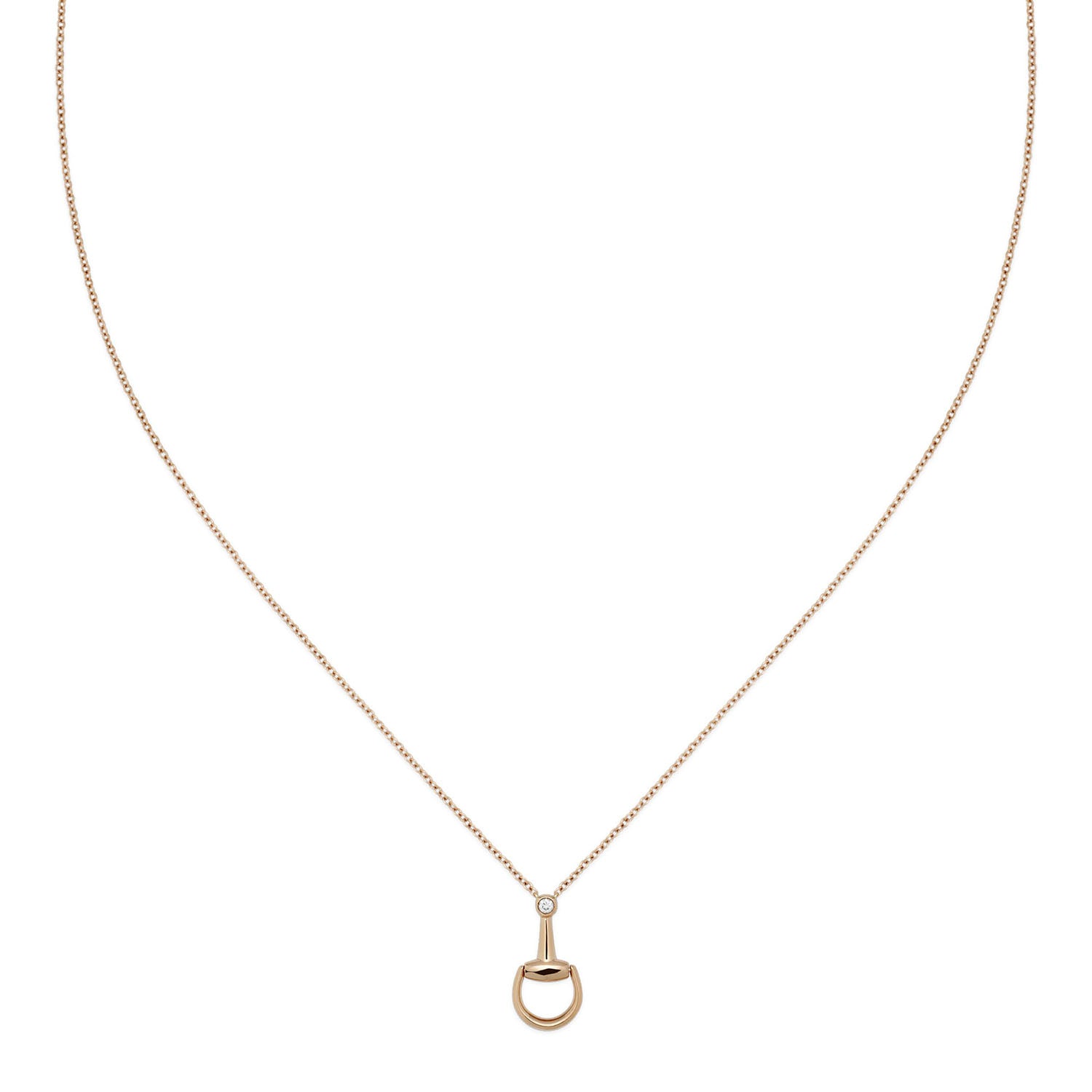 Gucci Gucci Horsebit 18ct Rose Gold Diamond Mini Chain Necklace - Berry's Jewellers